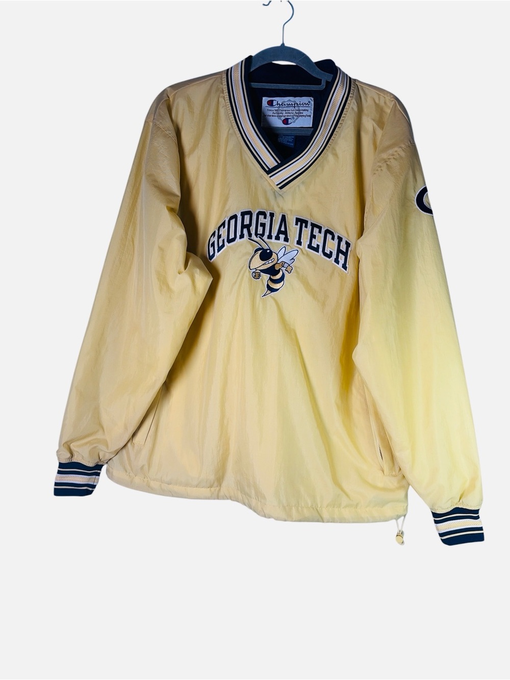 Vtg Champion 90s Georgia Tech Mens Set M Yellowjackets Windbreaker Jacket & Pant - Picture 9 of 16